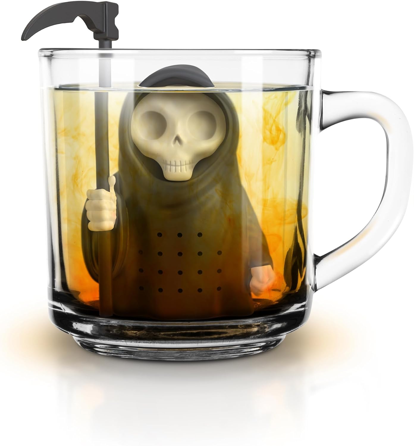 Genuine Fred, GRIM STEEPER, Grim Reaper Reusable Silicone Tea Infuser, Black, Fun Gift for Tea Lovers, Clever Kitchen Gadget